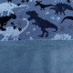 Sudadera Invierno Estampada Dinosaurios Azul con Velour (Punto de Sudadera de Invierno con Velour)