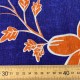 Viscosa Estampada Flores Naranjas fondo Azul