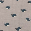 Estampado Ballenas fondo Gris (Punto de Camiseta)