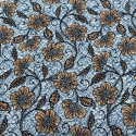 Lino Viscosa Estampado Flores Naranja
