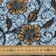 Lino Viscosa Estampado Flores Naranja
