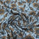 Lino Viscosa Estampado Flores Naranja