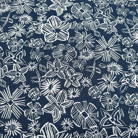 Lino Viscosa Estampado Jeans