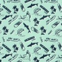 Tela de Bañador para Pantalón Masculino Estampado Surf Waves