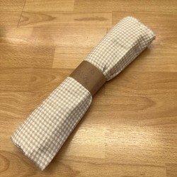 Retales Muselina Cuadros Beige