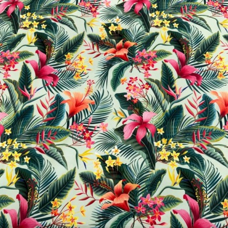Lycra de Bañador Estampado Tropical