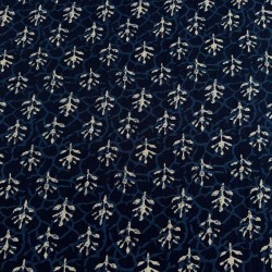 Batista Verano Estampada Hojas fondo Azul