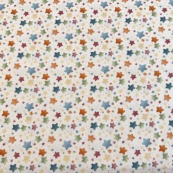 Popelin Algodón Estrellas Multicolor