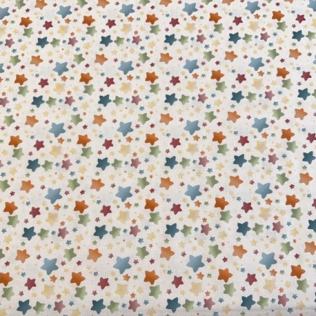 Popelin Algodón Estrellas Multicolor