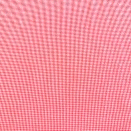 Seersucker Cuadros Pequeños Rosa Fluor
