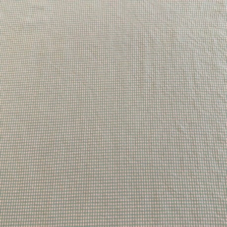 Seersucker Cuadros Pequeños Salmón Verde