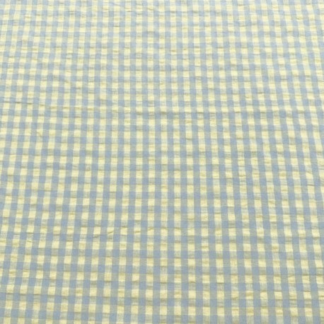 Seersucker Cuadros Medianos Verde Claro Celeste