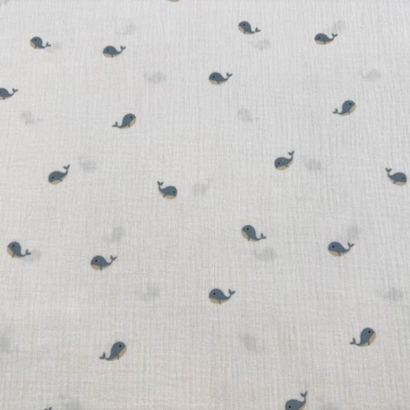 Doble Gasa Ballenas (Muselina)