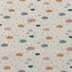 Popelin Algodón Nubes Multicolor