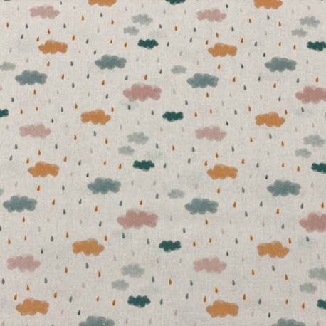 Popelin Algodón Nubes Multicolor