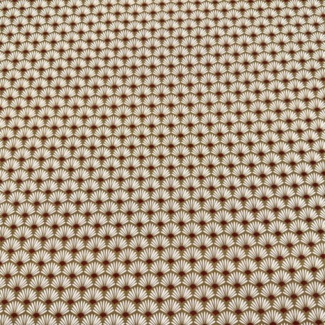 Popelin Algodón Abanicos fondo Tostado
