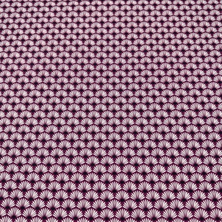 Popelin Algodón Abanicos fondo Morado