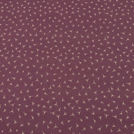 Popelin Algodón Chicken Footprint fondo Berenjena