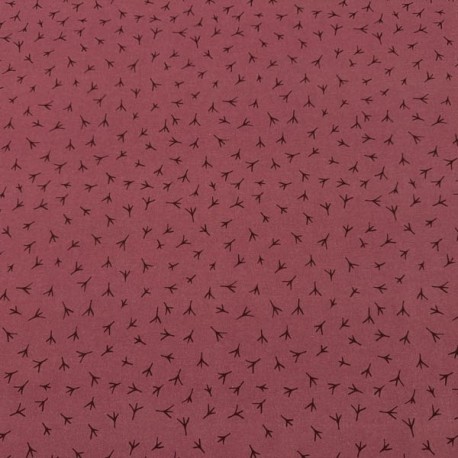 Popelin Algodón Chicken Footprint fondo Buganvilla