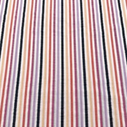 Seersucker Rayas Multicolor Negro