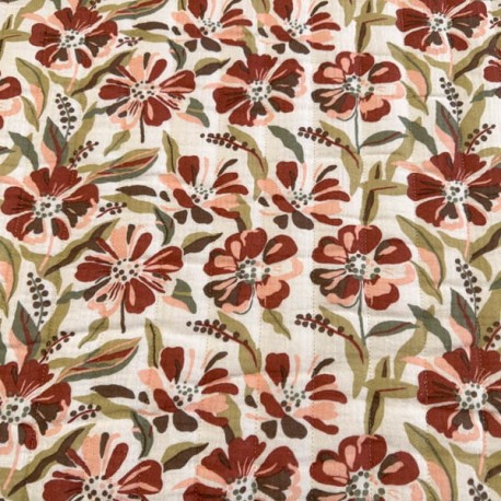 Muselina Acolchada Doble Estampado Levante