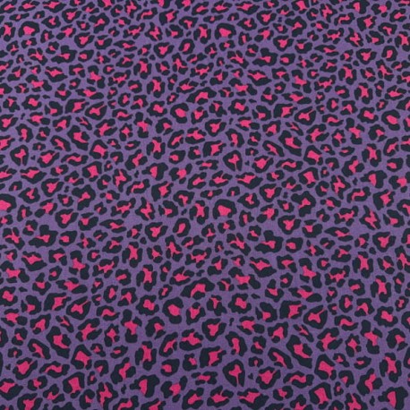 Popelin Algodón Animal Print Morado