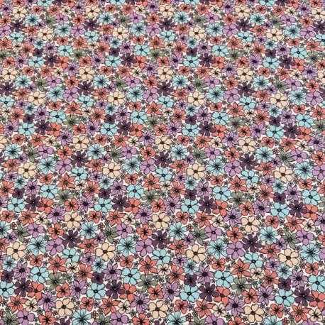 Popelin Algodón Flores Pequeñas