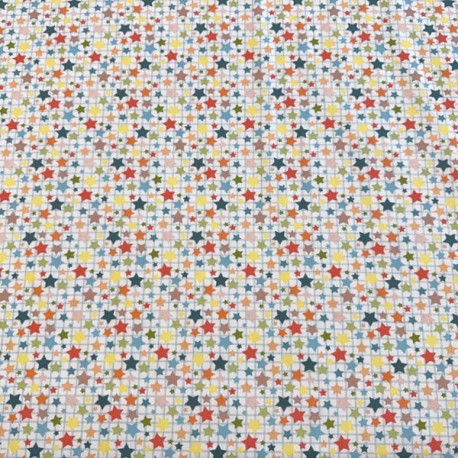 Popelin Algodón Estrellas fondo Cuadros