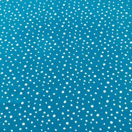 Punto de Camiseta Estampado Topos fondo Azul Turquesa