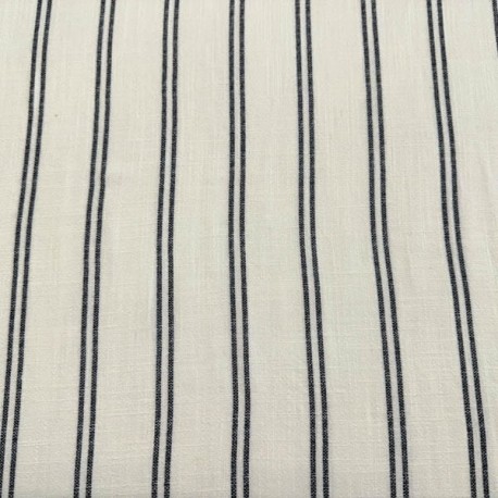 Viscosa Lino Rayas fondo Blanco Roto