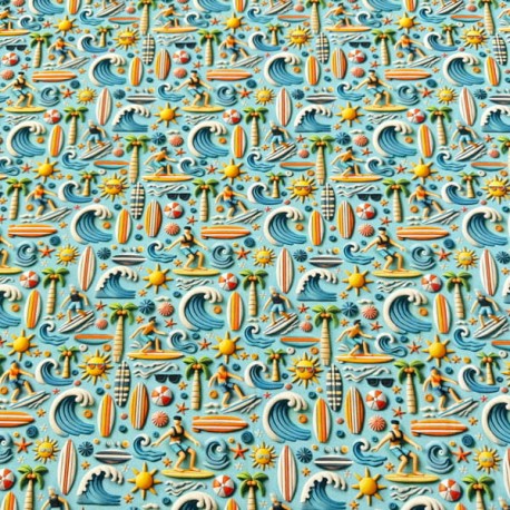 Popelin Algodón Surf