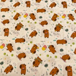 Popelin Algodón Capibaras