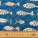 Popelin Acolchado Doble Estampado Pagodas y Peces