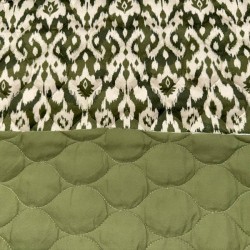 Acolchado Terciopelo Estampado Vintage Verde