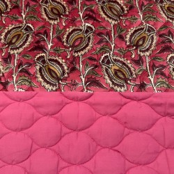 Acolchado Terciopelo Estampado Cachemira Granate