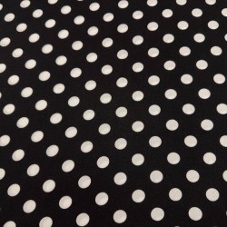 Viscosa Viyela Estampada Topos fondo Negro
